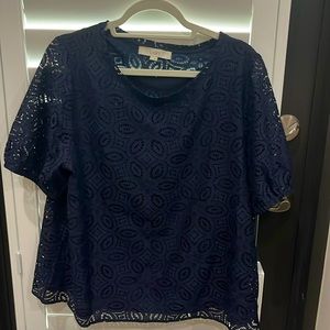Loft lace shirt navy blue